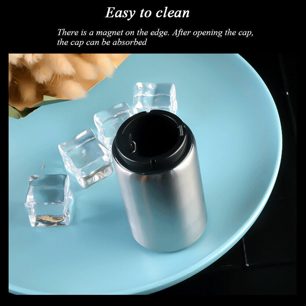 Magnetic Push-Down Bottle Opener – Stainless Steel, Reusable Cap Friendly