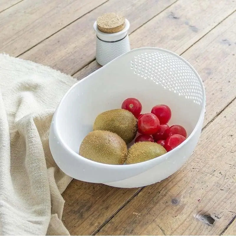 2-in-1 Rice Strainer & Washing Bowl – BPA-Free Colander for Grains, Fruits & Veggies
