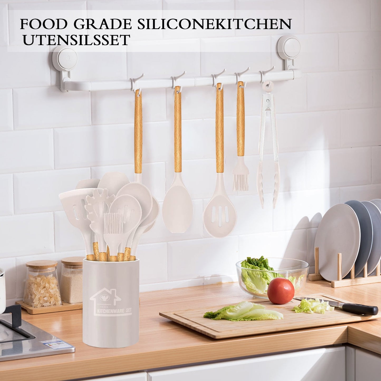 33-Piece Silicone & Wood Utensil Set – Non-Stick, Heat-Resistant & Complete