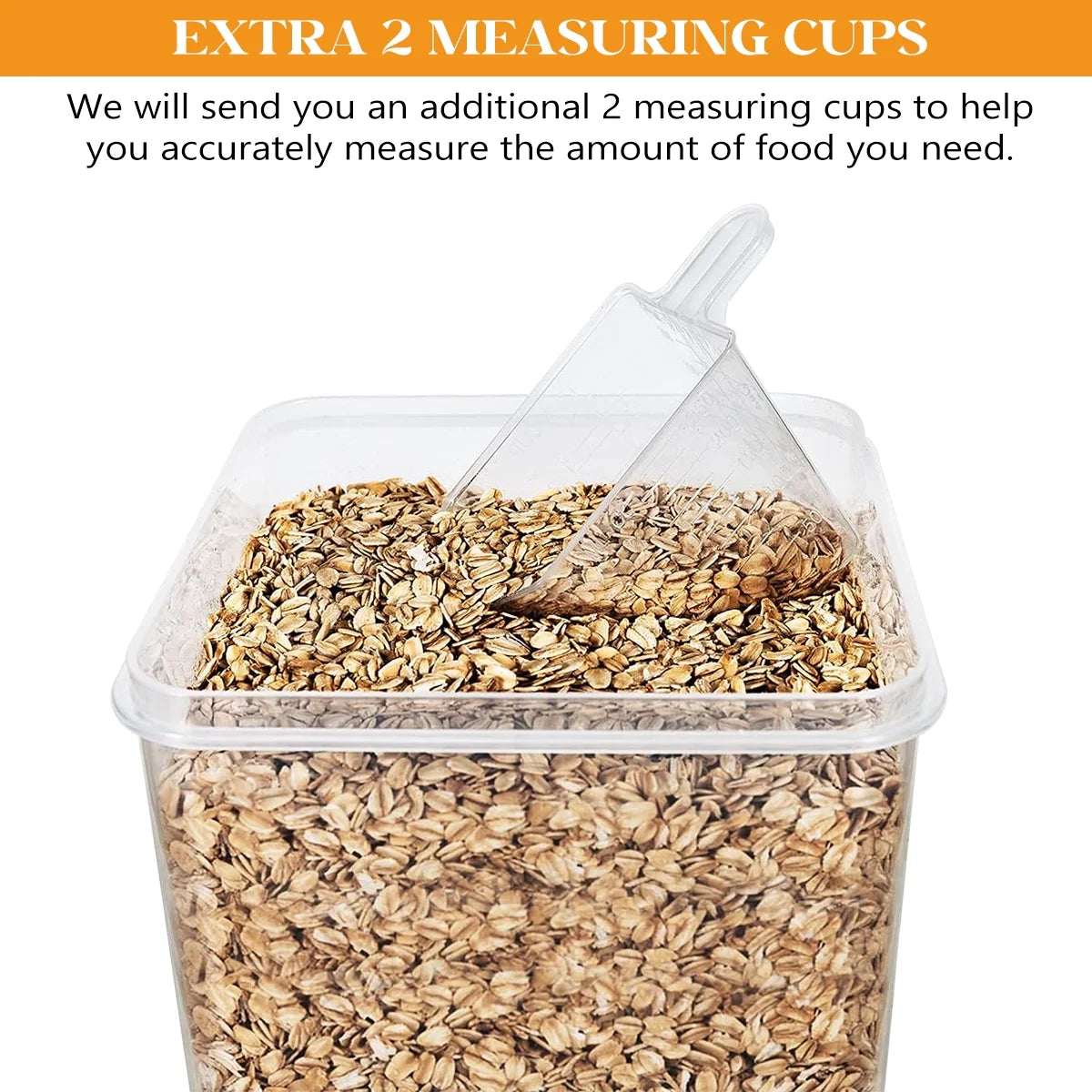 4PCS Airtight Food Storage Set – 6.5L Stackable Containers with Lids, Spoons & Labels