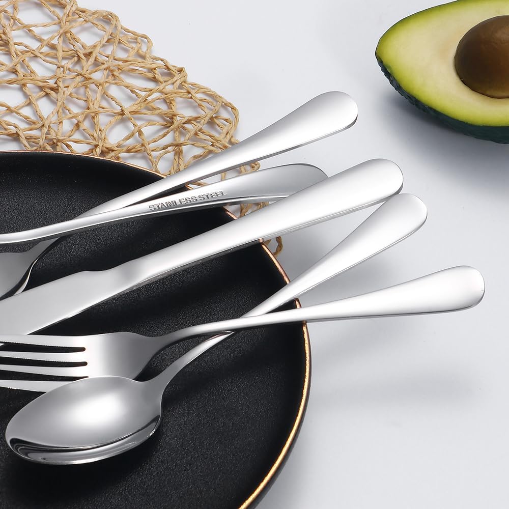 50PCS Stainless Steel Silverware Set – Flatware for 10 with Forks, Knives & Spoons