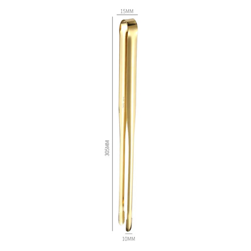 Gold Stainless Steel Food Tongs – Elegant Grill & Kitchen Clamp | Durable, Easy-Use, Multipurpose
