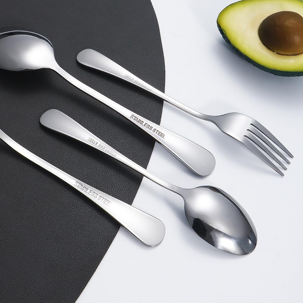 50PCS Stainless Steel Silverware Set – Flatware for 10 with Forks, Knives & Spoons