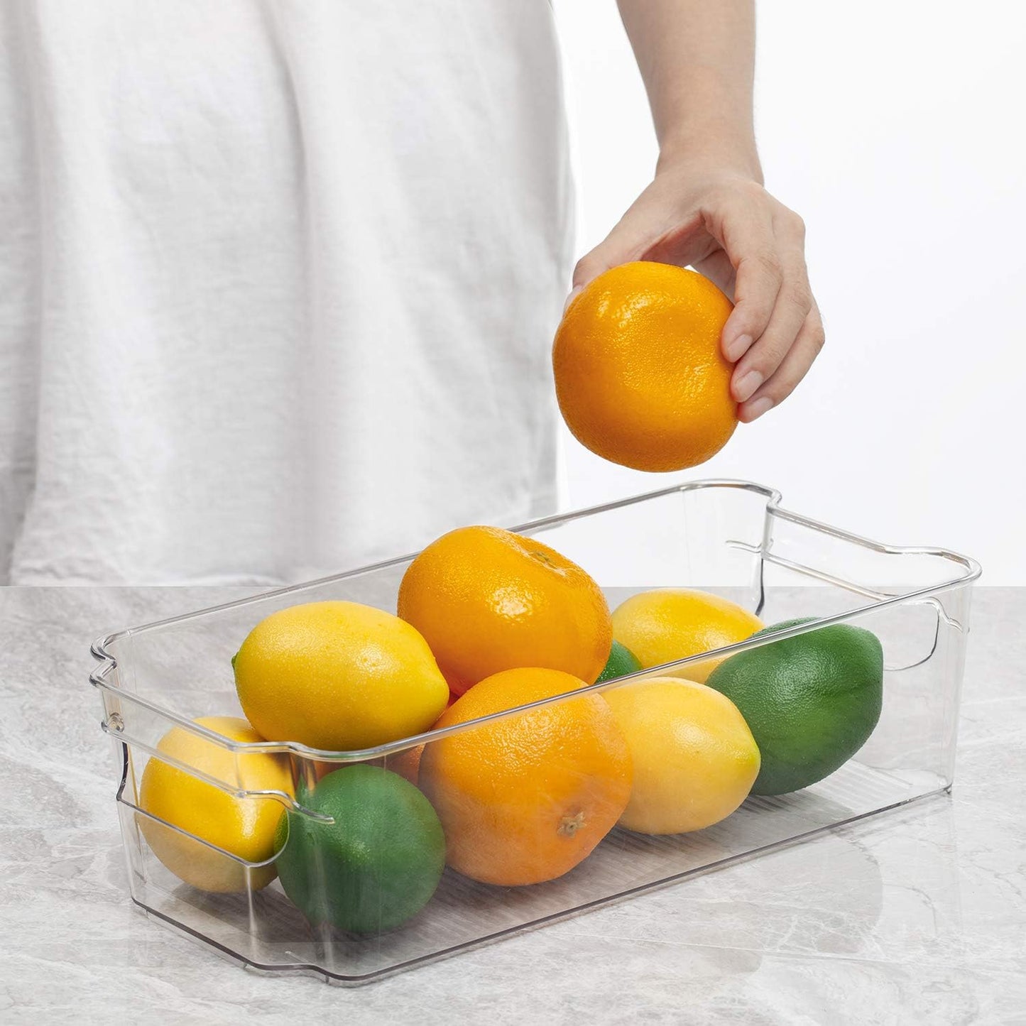 8PCS Clear Fridge Organizer Bins – BPA-Free Storage with Handles