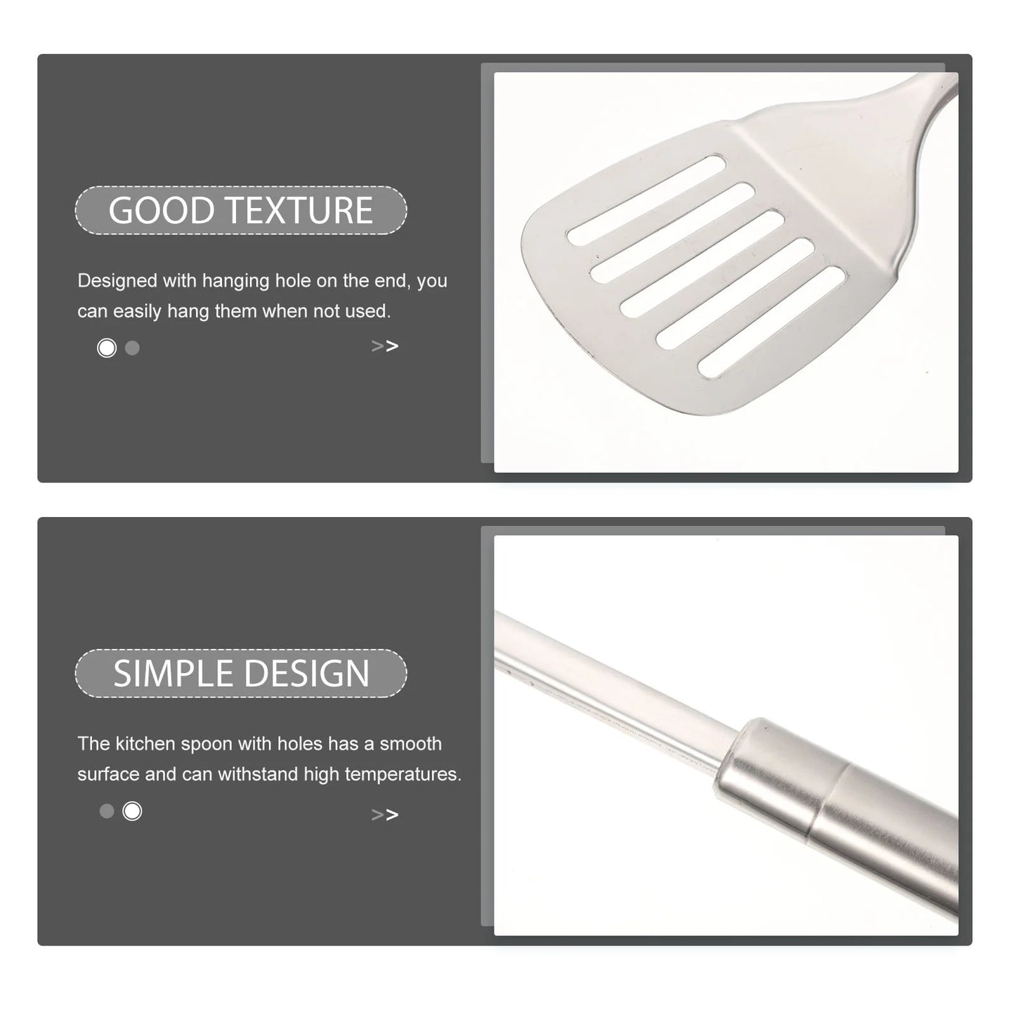 5PCS Stainless Steel Utensil Set – Heat-Resistant & Hanging Kitchen Tools