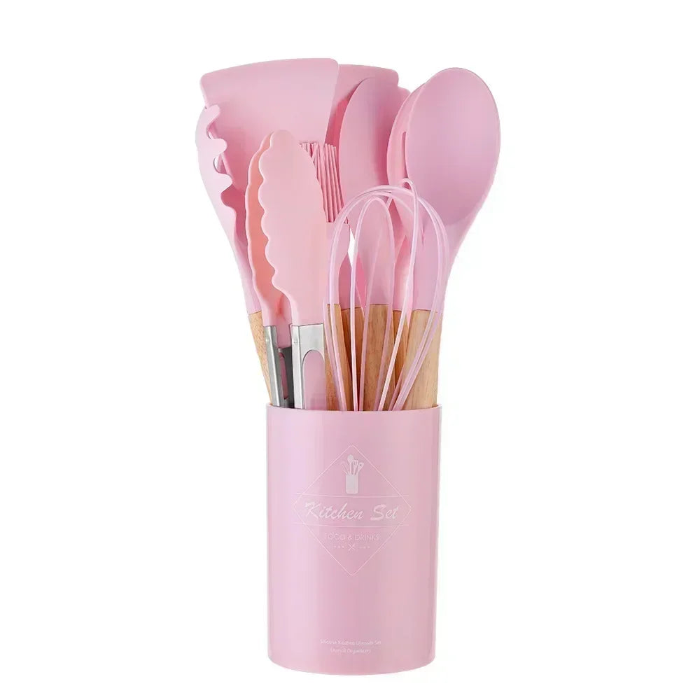 12PCS Silicone Kitchen Utensils Set – Non-Stick, Heat-Resistant, All-in-One Cooking Tools