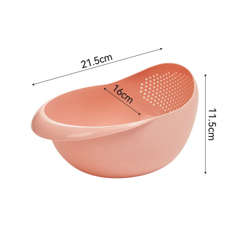 Multi-Purpose Rice & Vegetable Drainage Basket – Ergonomic Plastic Kitchen Sieve