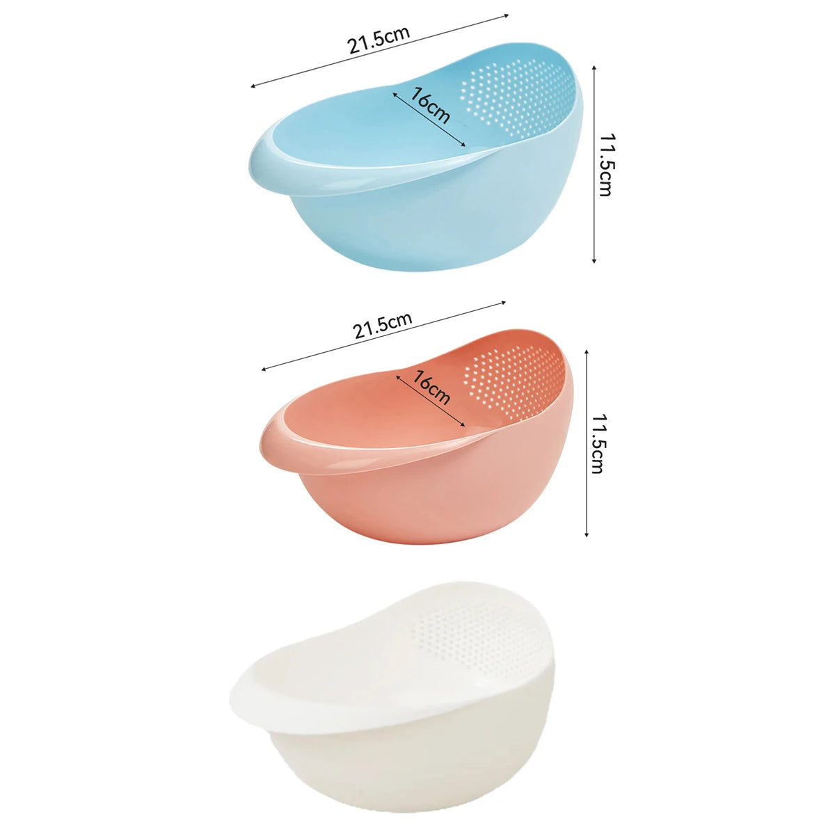 Multi-Purpose Rice & Vegetable Drainage Basket – Ergonomic Plastic Kitchen Sieve