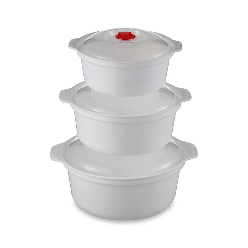 Microwave Heating Storage Bowl – Plastic Container with Lid for Noodles, Buns & Leftovers