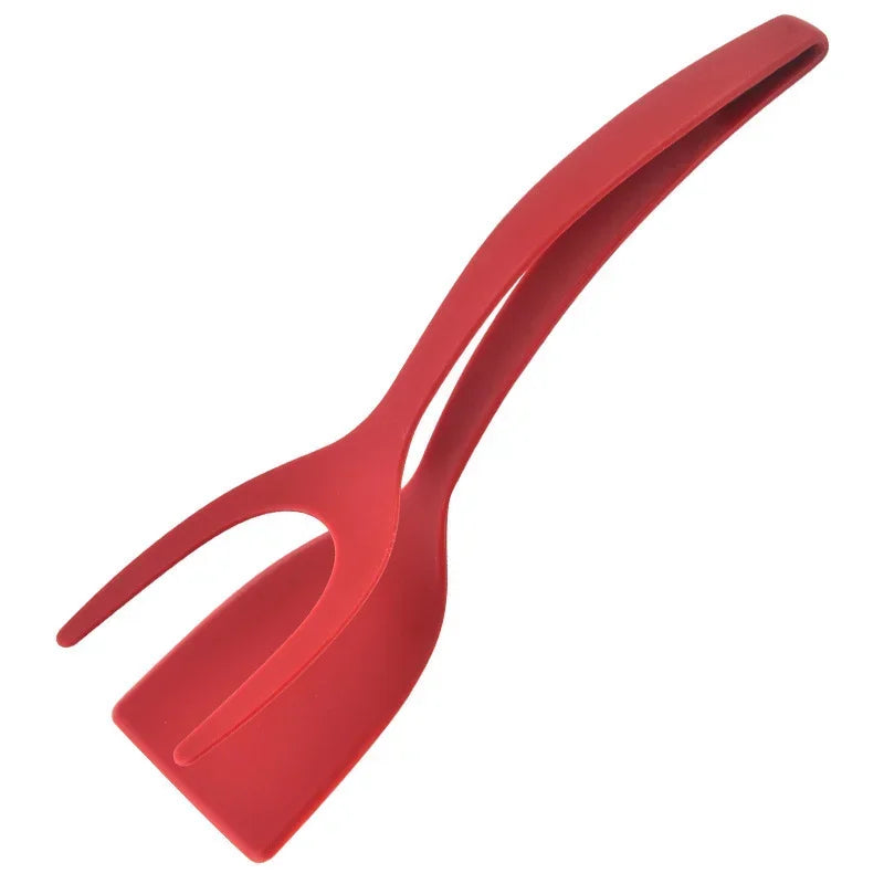 2-in-1 Grip & Flip Silicone Spatula Tongs – Non-Stick Egg and Fish Flipper Tool