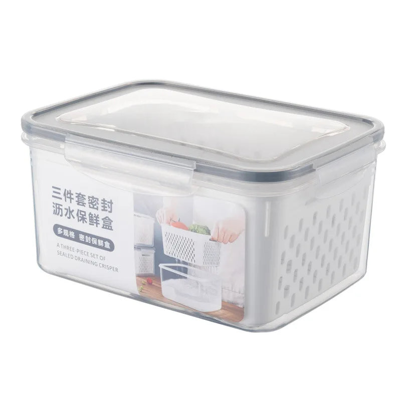 Fruit Storage Containers with Removable Colander – Airtight Fridge Produce Saver | BPA-Free, Space-Saving, Multi-Use