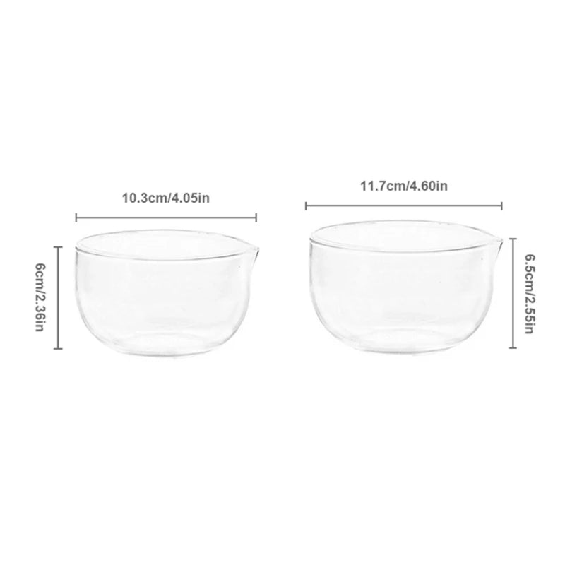 Transparent Glass Mixing & Salad Bowl – Japanese-Style Double-Glazed Bowl (350ml & 600ml)