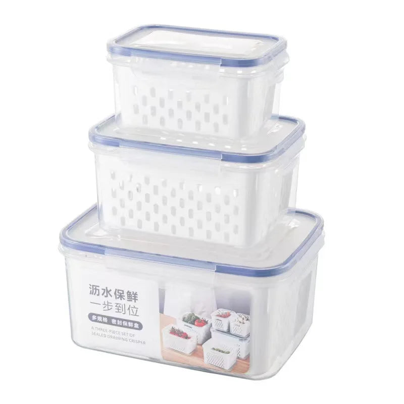 Fruit Storage Containers with Removable Colander – Airtight Fridge Produce Saver | BPA-Free, Space-Saving, Multi-Use