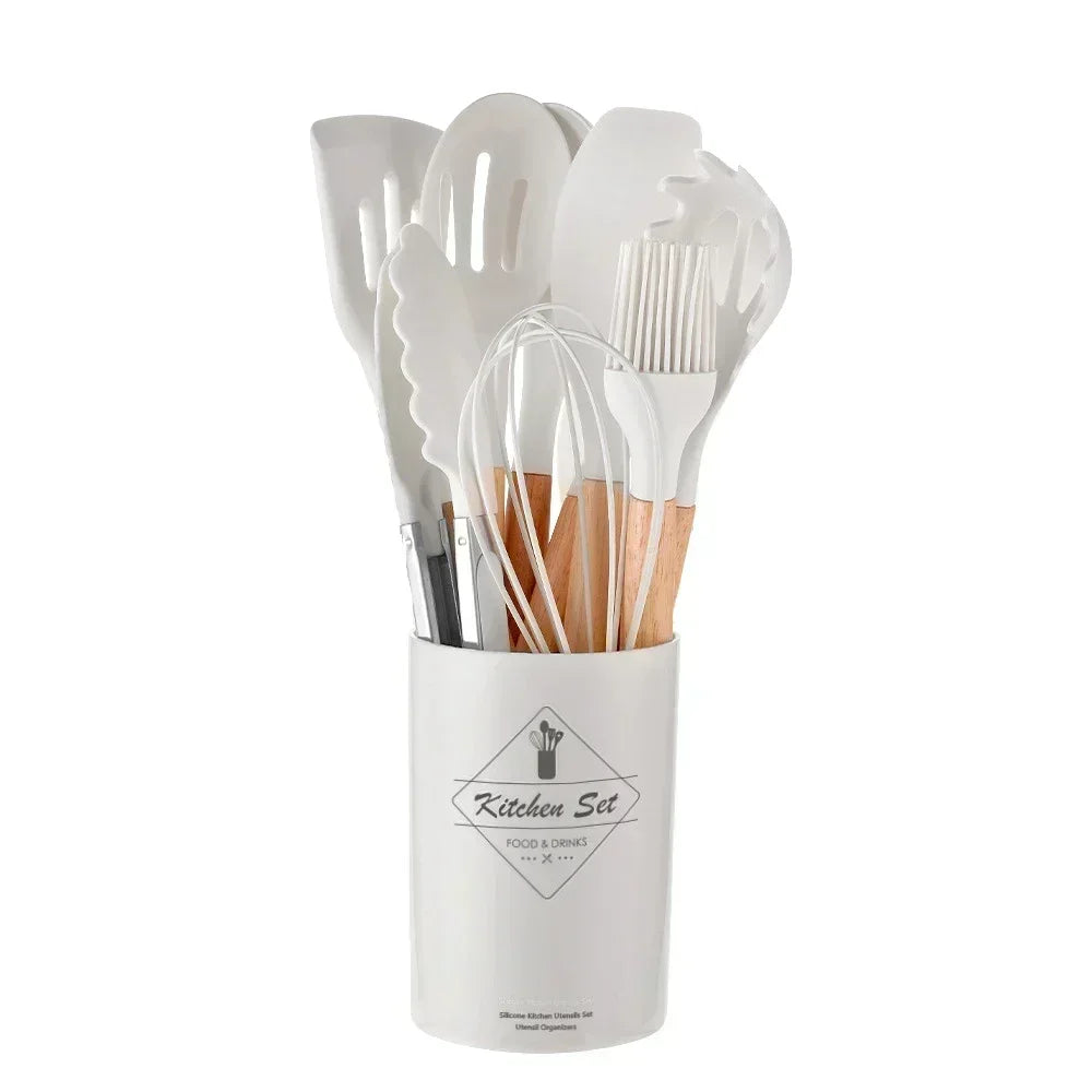 12PCS Silicone Kitchen Utensils Set – Non-Stick, Heat-Resistant, All-in-One Cooking Tools