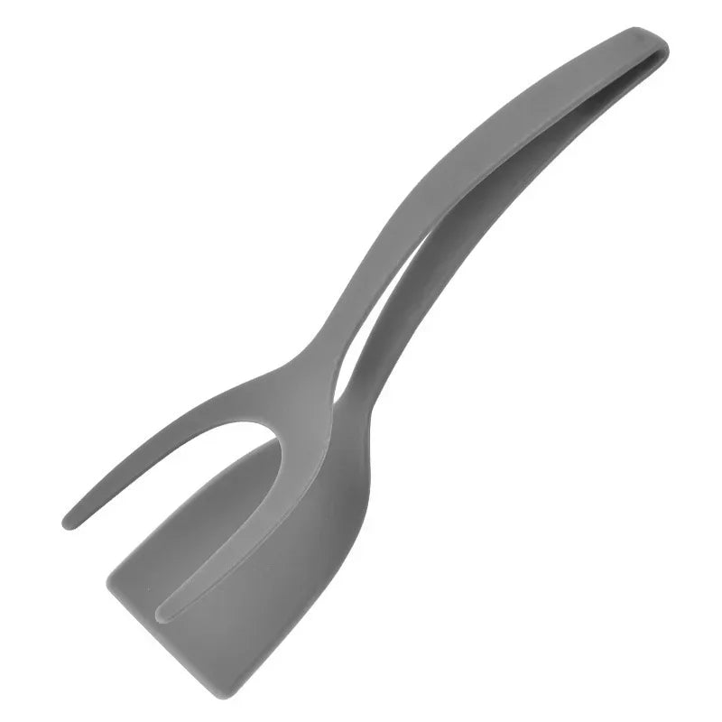 2-in-1 Grip & Flip Silicone Spatula Tongs – Non-Stick Egg and Fish Flipper Tool