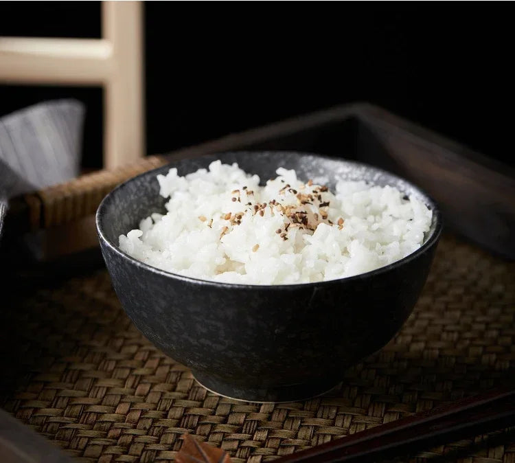 Japanese Retro Ceramic Rice Bowl – 4.5-Inch Household Tableware for Soup & Side Dishes