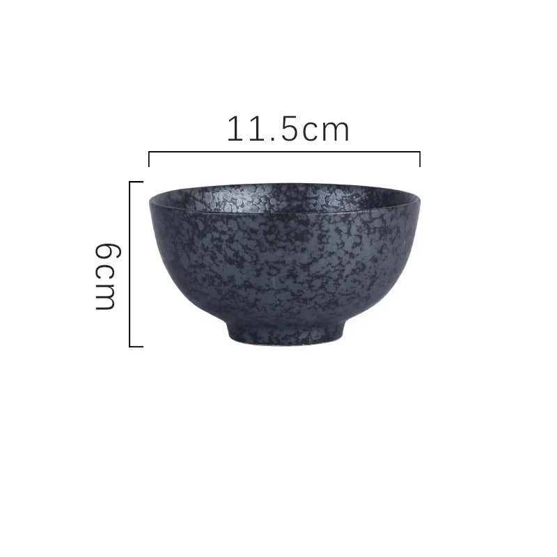 Japanese Retro Ceramic Rice Bowl – 4.5-Inch Household Tableware for Soup & Side Dishes