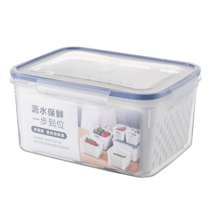 Fruit Storage Containers with Removable Colander – Airtight Fridge Produce Saver | BPA-Free, Space-Saving, Multi-Use