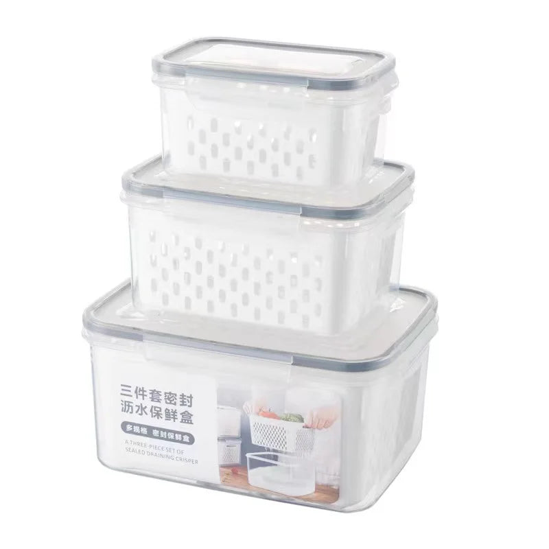 Fruit Storage Containers with Removable Colander – Airtight Fridge Produce Saver | BPA-Free, Space-Saving, Multi-Use
