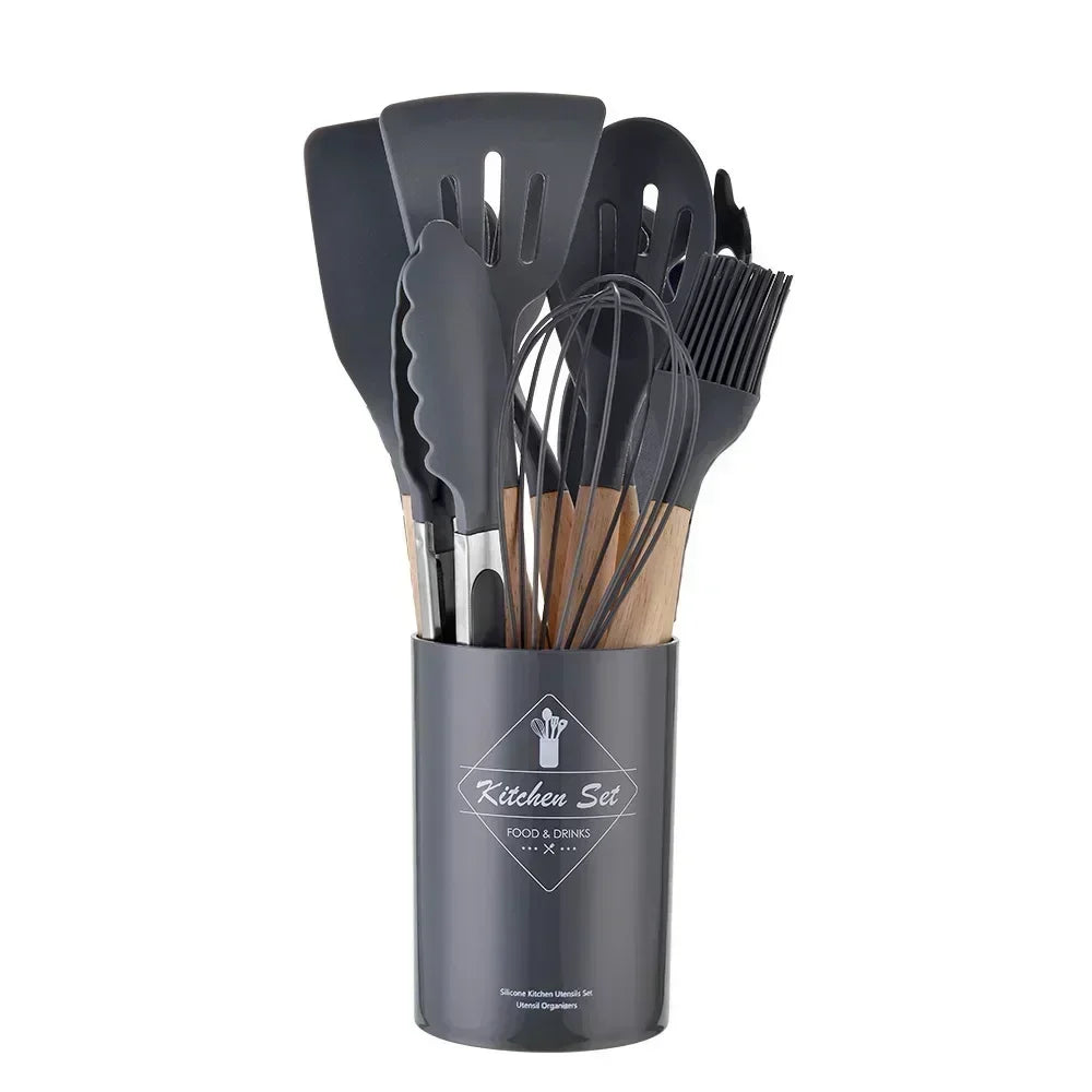 12PCS Silicone Kitchen Utensils Set – Non-Stick, Heat-Resistant, All-in-One Cooking Tools