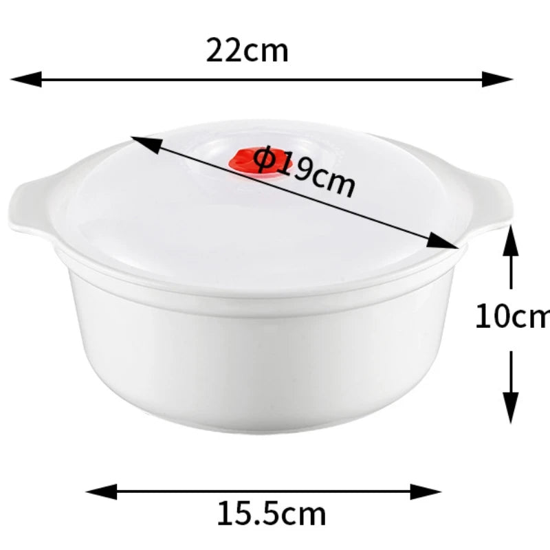 Microwave Heating Storage Bowl – Plastic Container with Lid for Noodles, Buns & Leftovers
