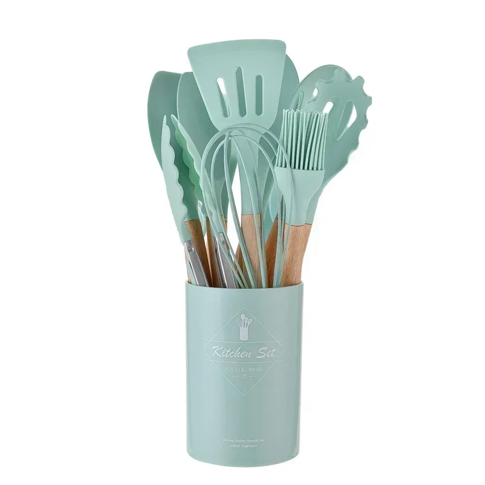 12PCS Silicone Kitchen Utensils Set – Non-Stick, Heat-Resistant, All-in-One Cooking Tools