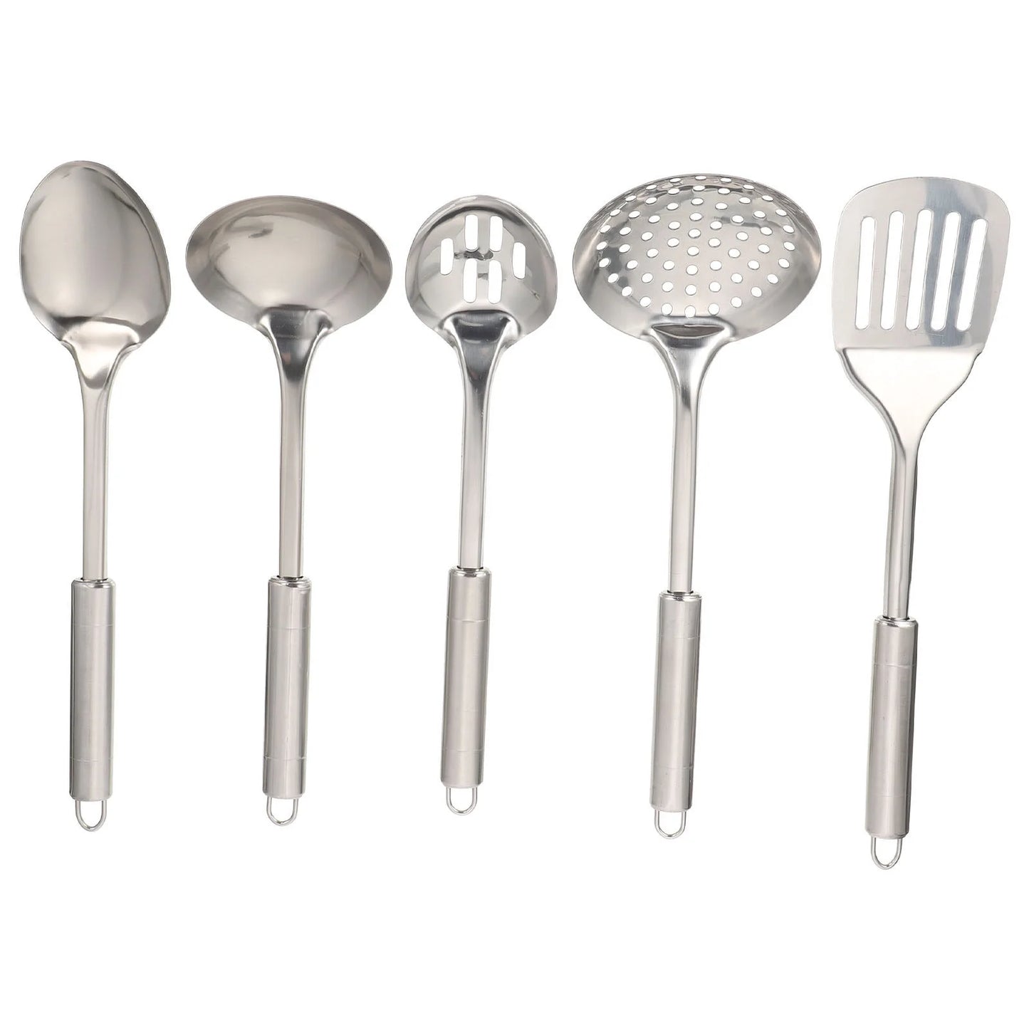 5PCS Stainless Steel Utensil Set – Heat-Resistant & Hanging Kitchen Tools