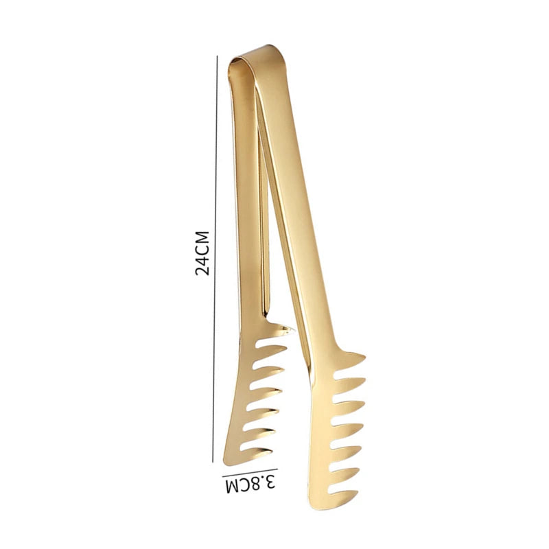 Gold Stainless Steel Food Tongs – Elegant Grill & Kitchen Clamp | Durable, Easy-Use, Multipurpose