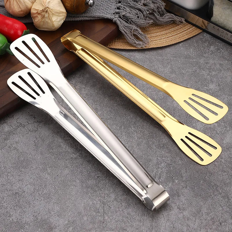 Gold Stainless Steel Food Tongs – Elegant Grill & Kitchen Clamp | Durable, Easy-Use, Multipurpose