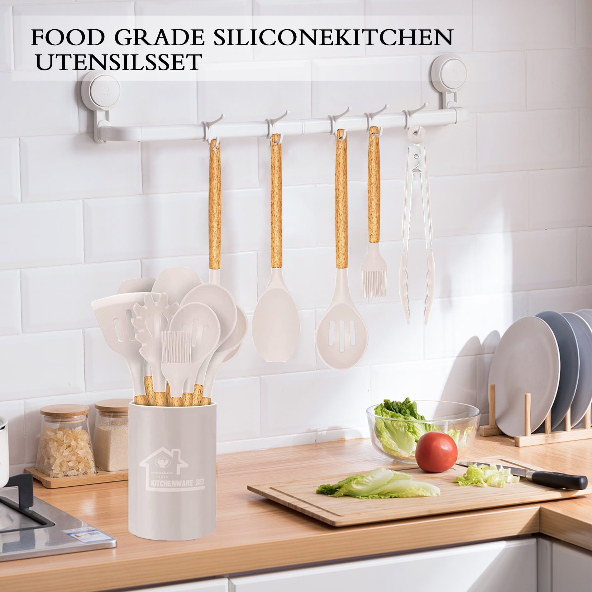 33-Piece Silicone & Wood Utensil Set – Non-Stick, Heat-Resistant & Complete
