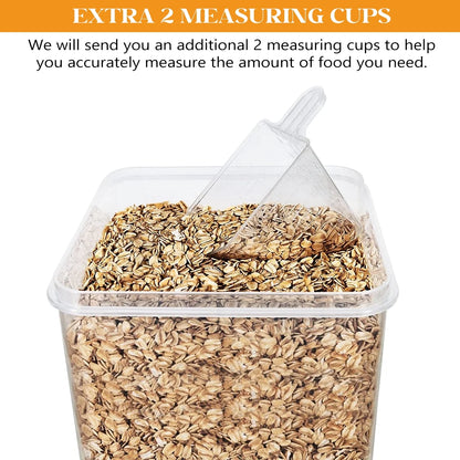 4PCS Airtight Food Storage Set – 6.5L Stackable Containers with Lids, Spoons & Labels