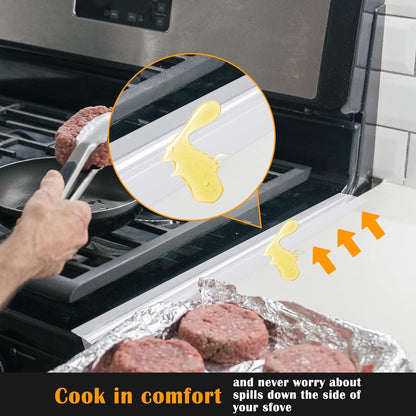 [KindGa] Clear Silicone Gap Covers – Add to Cart Buy Now Kitchen Seal Strips | Heat-Resistant, Easy to Cut, Spill-Proof Filler (Set of 2, 21”)