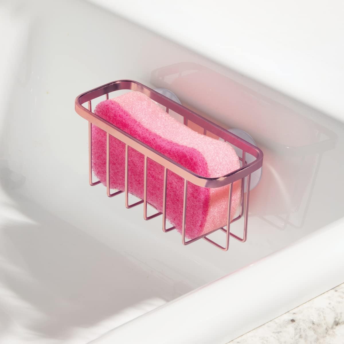 [iDesign] Stainless Steel Sink Organizer – Add to Cart Buy Now Sponge Holder | Rust-Resistant, Suction Mount, Quick-Dry Design