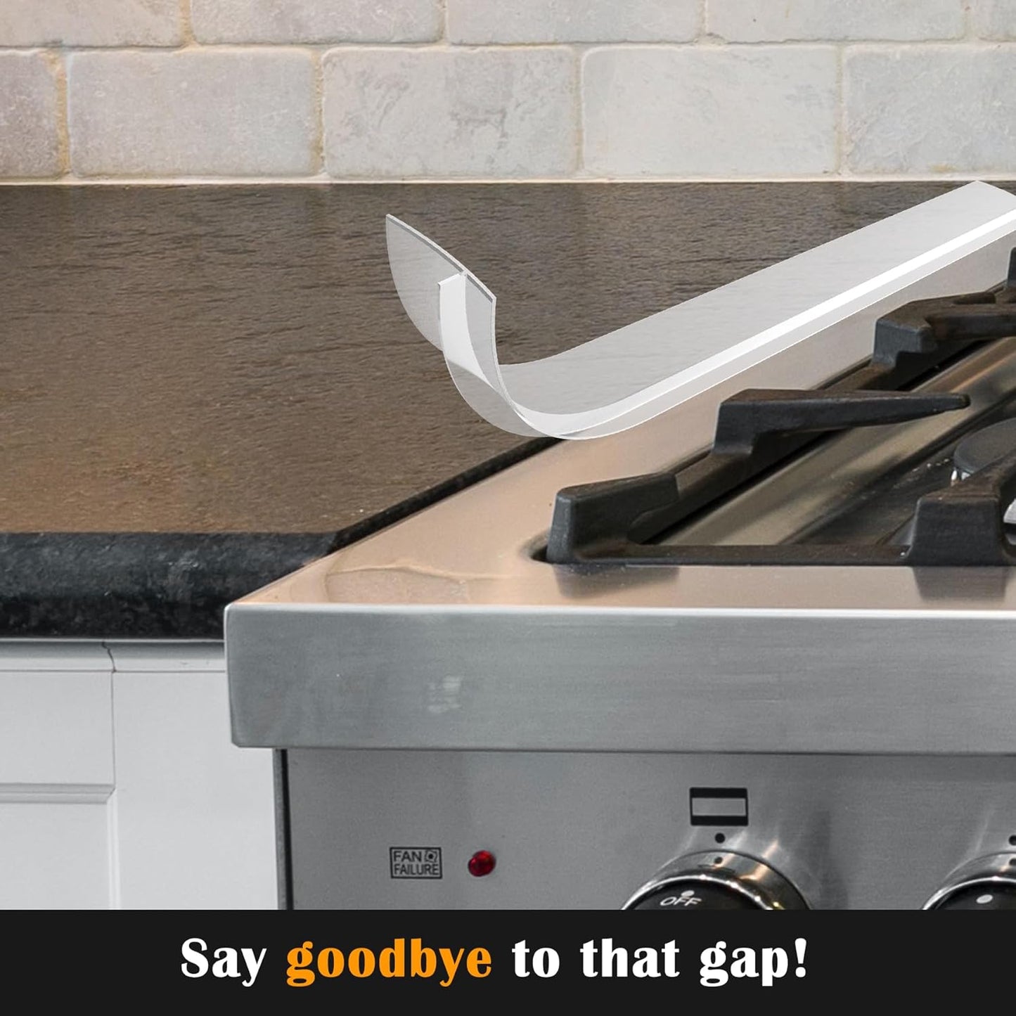 [KindGa] Clear Silicone Gap Covers – Add to Cart Buy Now Kitchen Seal Strips | Heat-Resistant, Easy to Cut, Spill-Proof Filler (Set of 2, 21”)