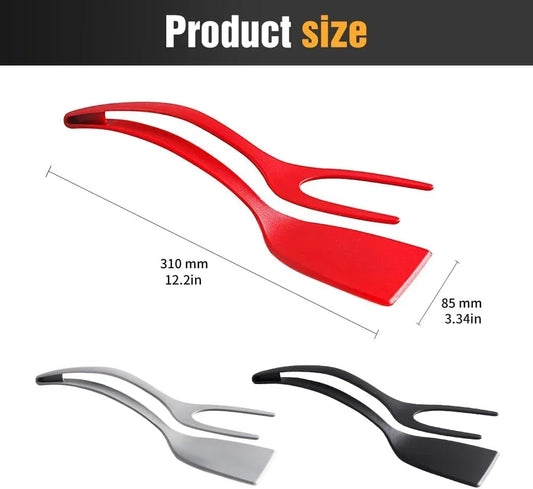 2-in-1 Grip & Flip Silicone Spatula Tongs – Non-Stick Egg and Fish Flipper Tool