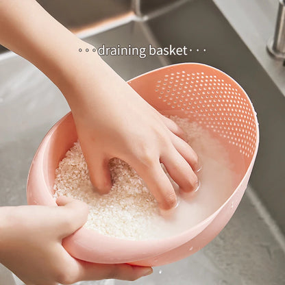 Multi-Purpose Rice & Vegetable Drainage Basket – Ergonomic Plastic Kitchen Sieve