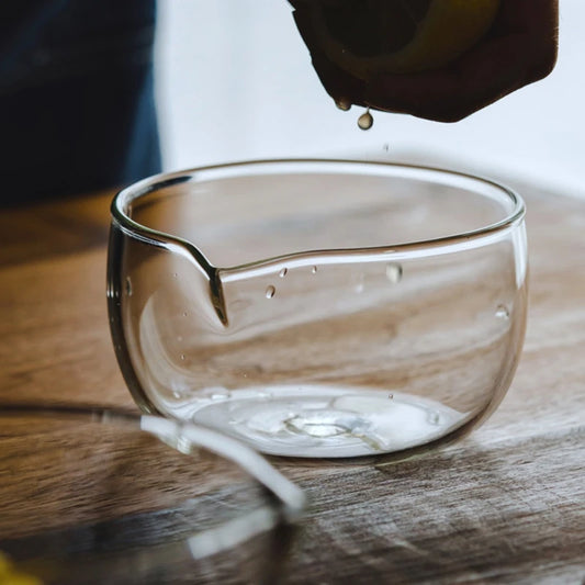 Transparent Glass Mixing & Salad Bowl – Japanese-Style Double-Glazed Bowl (350ml & 600ml)