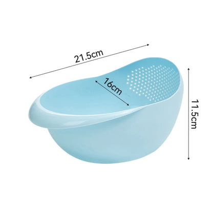 Multi-Purpose Rice & Vegetable Drainage Basket – Ergonomic Plastic Kitchen Sieve