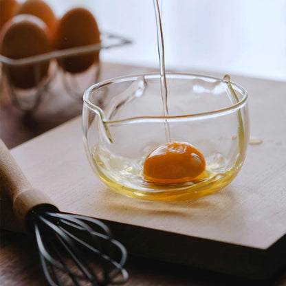 Transparent Glass Mixing & Salad Bowl – Japanese-Style Double-Glazed Bowl (350ml & 600ml)
