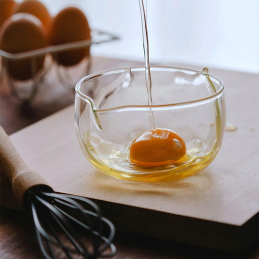 Transparent Glass Mixing & Salad Bowl – Japanese-Style Double-Glazed Bowl (350ml & 600ml)