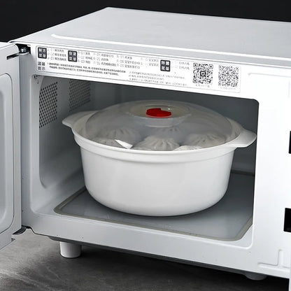 Microwave Heating Storage Bowl – Plastic Container with Lid for Noodles, Buns & Leftovers