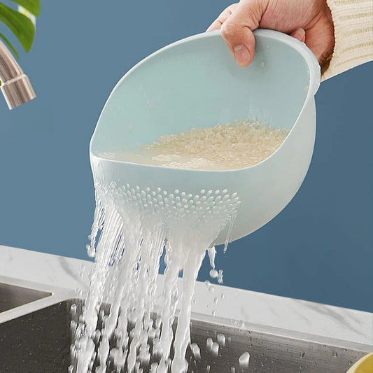 Multi-Purpose Rice & Vegetable Drainage Basket – Ergonomic Plastic Kitchen Sieve