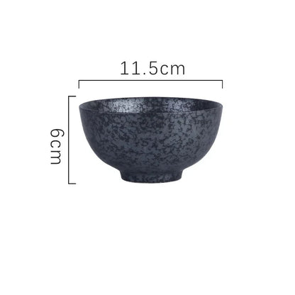  Japanese Retro Ceramic Rice Bowl – 4.5-Inch Household Tableware for Soup & Side Dishes