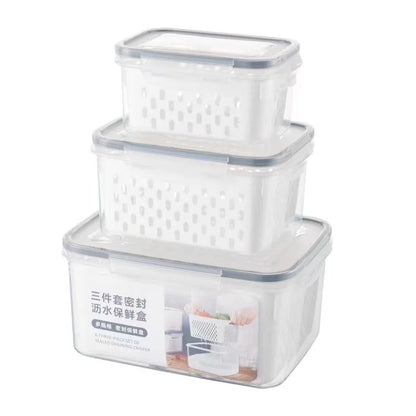 Fruit Storage Containers with Removable Colander – Airtight Fridge Produce Saver | BPA-Free, Space-Saving, Multi-Use