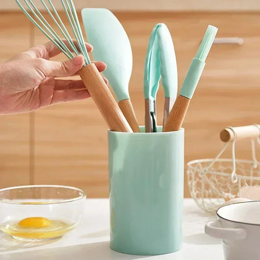 12PCS Silicone Kitchen Utensils Set – Non-Stick, Heat-Resistant, All-in-One Cooking Tools