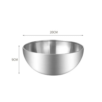 Korean Stainless Steel Multipurpose Bowl – Golden & Silver Round Salad/Noodle Basin (15cm–28cm)