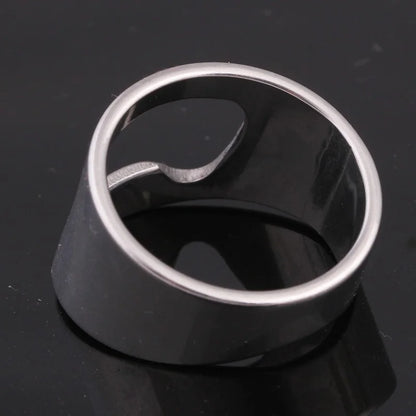 Stainless Steel Ring Bottle Opener – Creative Finger Corkscrew for Beer & Soda
