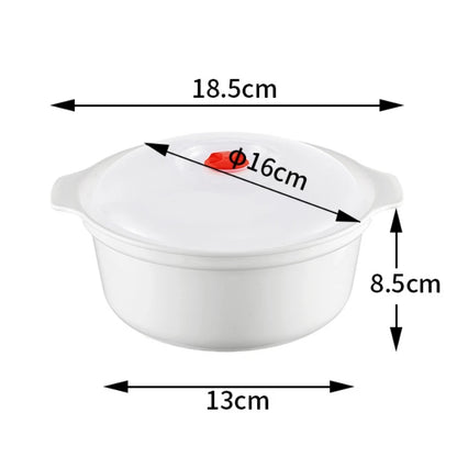 Microwave Heating Storage Bowl – Plastic Container with Lid for Noodles, Buns & Leftovers