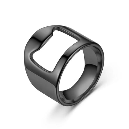 Stainless Steel Ring Bottle Opener – Creative Finger Corkscrew for Beer & Soda