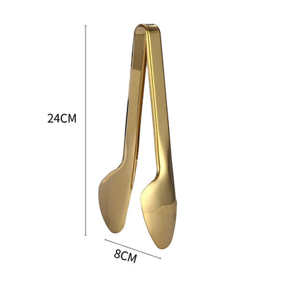 Gold Stainless Steel Food Tongs – Elegant Grill & Kitchen Clamp | Durable, Easy-Use, Multipurpose